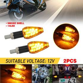 Auxito Wwd-mtc-38412 2x 14led Motorcycle Turn Signals Indicator Blinker Lights Smoke Amber For Suzuki