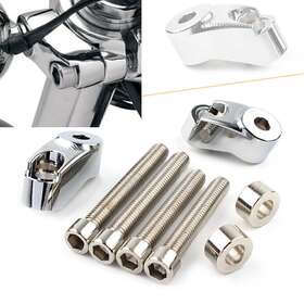 B-shiparts 310008504258 For Harley Sportster Fxr Short Front Turn Signal Mounts 39mm 49mm Forks Chrome