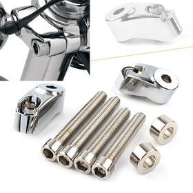 B-shiparts 550731809736 For Harley Sportster Fxr Short Front Turn Signal Mounts 39mm 49mm Forks Chrome