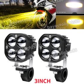 Bayautolights88 F5yw Pair 3 Inch Cubes Led Work Light Fog Driving Lamp Fit Motorcycle Atv Utv Offroad