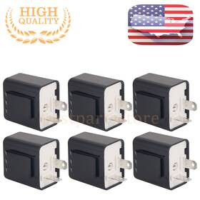 Bestpartsstore 617592071174 6pcs 2-pin Adjustable Led Flasher Relay Turn Signal Blinker 12v Light Motorcycle