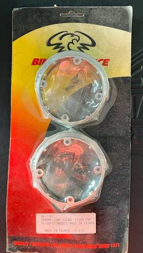 Bikers Choice 49-1142 Biker S Chrome Turn Signal Visors For 86- 00 Flt Models