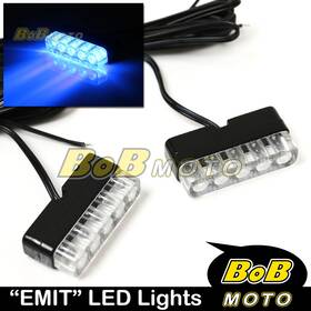 Bobmoto Bo-ttl168bux2200200001a New Emit Blue Mini Led Front Riding Blinker X2 For Aprilia Motorcycle Bike