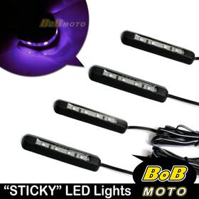 Bobmoto Bo-ttl211pux4200200001bu Sticky Smd 3528 Led Purple Rear Winker 4pcs For Buell Motorcycles Bikes