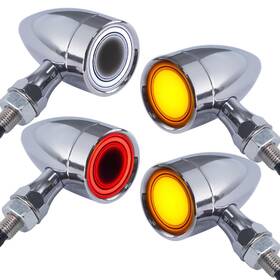 Bosycy 2052-4pcs-ch Motorcycle Bullet Turn Signals Led Front Rear Lights 4 Pcs 40 Leds Retro Swi