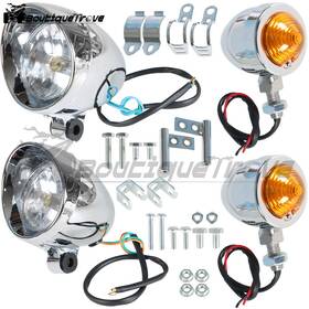 Bou2930800 Apo172400 Passing Driving Spot Fog Lamp Turn Signal Light For Motorcycle Chrome