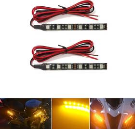 Branded Sz-001 Universal 2pc 4in Motorcycle Led Turn Signal Light Amber Strip Bar For