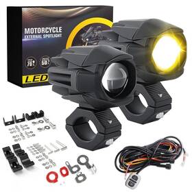 Braveway B0bkphf99w Motorcycle Fog Lights 60w 18000lm 7 Modes Strobe Led Driving Spotlight