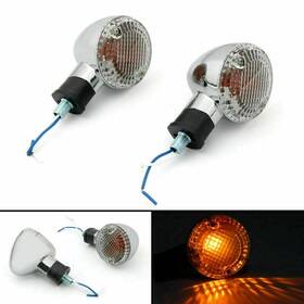 Ts-134-chromec Bruce&shark Turn Signal Bullet Lights Motorcycle Fits Yamaha V Star 650 Kawasaki Vulcan 900