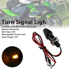 Ts-248-blk Bruce&shark 12v Led Turn Signal Indicator Light 8mm Universal Motorcycle For Yamaha Black