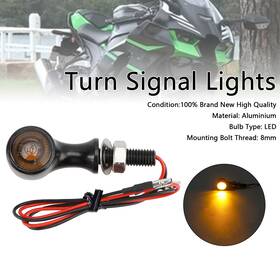 Ts-250-blk Bruce&shark 12v Led Turn Signal Indicator Light 8mm Universal Motorcycle For Suzuki Black