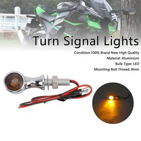 Ts-250-chr Bruce&shark 12v Led Turn Signal Indicator Light 8mm Universal Motorcycle For Suzuki Chrome
