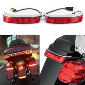 Bstore 550730927219 2 Side Box Tail Light Led Saddlebag Run Chrome Housing For Harley 14-19