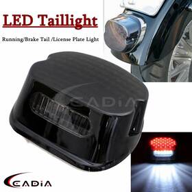Cadiaracing Tl-711-sk Rear Led Brake Taillight License Plate Light For Harley Sportster Dyna Softail