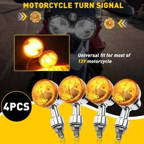 Carcomponentmarted Mp-af/tsl-101-ch For Yamaha Kawasaki Honda 4x Motorcycle Turn Signals Light Black Amber Bulb X