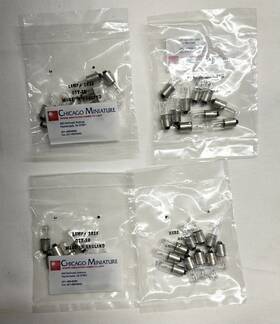Chicago Miniature #1815 Set Of 4 10-packs Lamp Lightbulbs - 14 Volt Bulb With A Ba9s Base