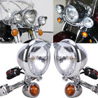 Chrome 12v Universal Motorcycle Passing Driving Spot Fog Turn Signal Lights Bar