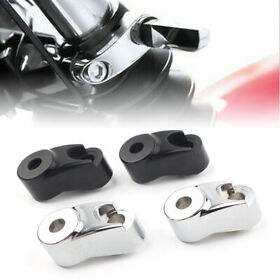 Chrome Front Turn Signal Mount Bracket Relocation Kit For Harley Dyna 39mm 49mm