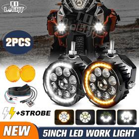 Colight D040-9-awy-158 Pair Led Motorcycle Driving Spot Light Auxiliary Fog Lamp White Amber High Power