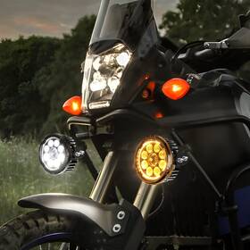 Colight D040-9-ay-122 Pair Yellow White Motorcycle Led Spot Light Auxiliary Headlight Fog Driving Lamp