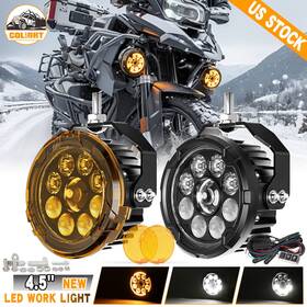 Colight D040-9-c-ay-combo-pair Xz 200w 20000lm Led Motorcycle Driving Fog Spot Light Auxiliary Lamp White Amber 2x