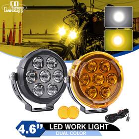 Colight D043-fw-y 2x Yellow White Led Work Lights Auxiliary Fog Driving Lamp For Harley Motorcycle