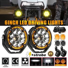 Colight D051-122 2x Laser Led Motorcycle Driving Fog Spot Light Auxiliary Lamp White Amber With Wire