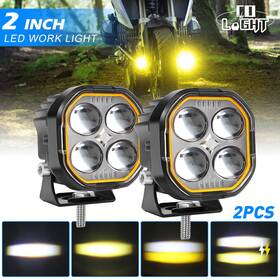 Colight Wls0110-2 For Motorcycle 2.2ftft Inch Led Driving Light Spot Work Pod Strobe White/yellow X2