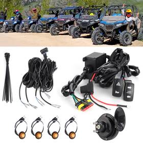 Csmbepro Cs-mebo3 Utv Turn Signal Kit Universal Atv/utv Blinker With 110db Horn Rocker Sw