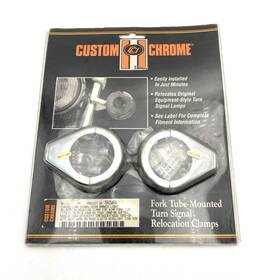 Custom Chrome 09149 41mm Fork Tube Mounted Turn Signal Relocation Clamps Harley