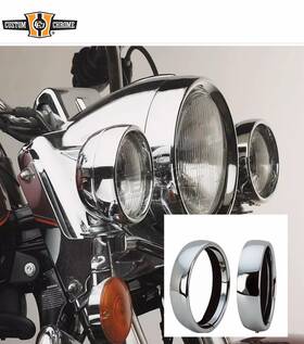 15547 Custom Chrome Frenched Passing Lamp Trim Rings Fit For Harley Davidson 1962-up