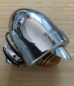 Custom Chrome 20-004 - Dual Element Bullet Light With Visor And Amber Lens 28-003