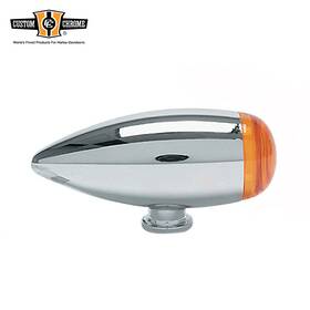 Custom Chrome 230362 Mini Stretch Bullet Light Smooth With Amber Lens Fit For Harley Models