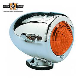 Custom Chrome 28005 Bullet Marker Light Dual Filament Amber Lens 12v Fits For Harley