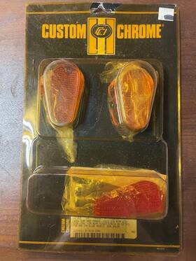 62-058 Custom Chrome Tear Drop Rear Marker Lights Rick Doss Softail Fxr Flst Fxst 25-40