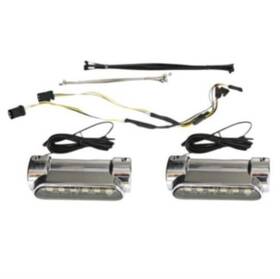 Custom Dynamics 2040-2528 Harley 2014up Flh Chrome Amberwhite Engine Guard Light