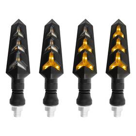 Cxccoi Xiang-1601 4pcs Motorcycle Turn Signals Kit With Flowing Amber Led Lightsm10 12v