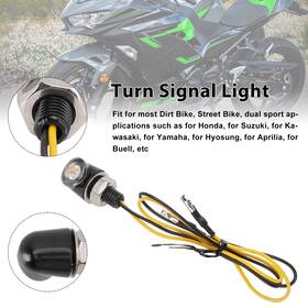 Darupsun Ts-249-blk 12v Led Turn Signal Indicator Light 8mm Universal Motorcycle For Honda Black