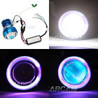 Der02352 Carm Motorcycle Headlights Purple Halo Projector Blue Demon Eye Ccfl