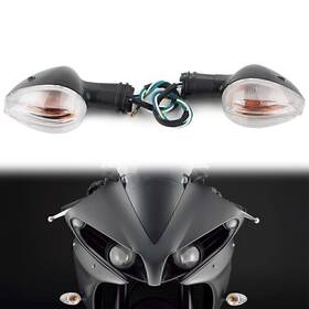 Dictorcoltd 550748562228 2 Pcs Motorcycle Clear Turn Signal Light Blinker For Yamaha R1 2004-06 R6 03-06