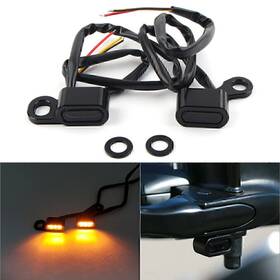Dictorcoltd Hukyu-82yf14002-4 2x Black New Front Turn Signal Light Mini Fit Harley 1996-2017 Dyna Models