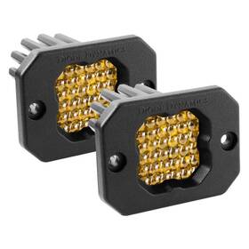 Diode Dynamics Dd6478p Lights Stage Series C1 Pro Flush Mount 3 Inch 2x19w Square Flood Beam Yellow Led