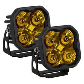 Diode Dynamics Dd6871p Lights Stage Sport Series Standard 3 Inch 2x14.5w Square Spot Beam Yellow Led
