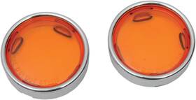 Drag Specialties 12-0224-la Deuce Style Deep-dish Bezels - Amber