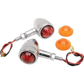 Drag Specialties 20-6592h 2040-0532 Custom Bullet Marker Lights - Chrome Housing Amber/