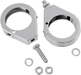 Drag Specialties 76673s4 Turn Signal Fork Clamps - 49mm Grooved Chrome Motorcycle