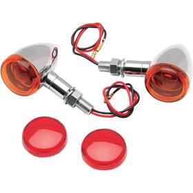 Drag Specialties / Harley Davidson Ds-2040-0278 Stud Mount Mini Deuce Marker Lights Chrome Am/red