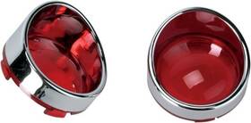 Drag Specialties L22-6828r Visor Style Bezel And Red Lens For Deuce-style Turn