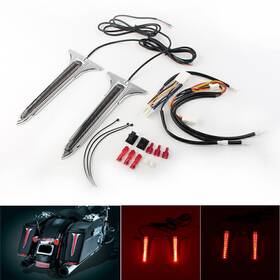 Dreamhighh 550756550248 Led Rear Saddlebag Accents Brake Tail Lamps Chrome Fit Harley Touring Road King