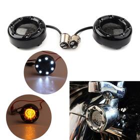 Dreamhighh 550756762665 Fit Harley Softail Dyna Led Black Fire Ring Turn Signals Lights Bulbs Lamps